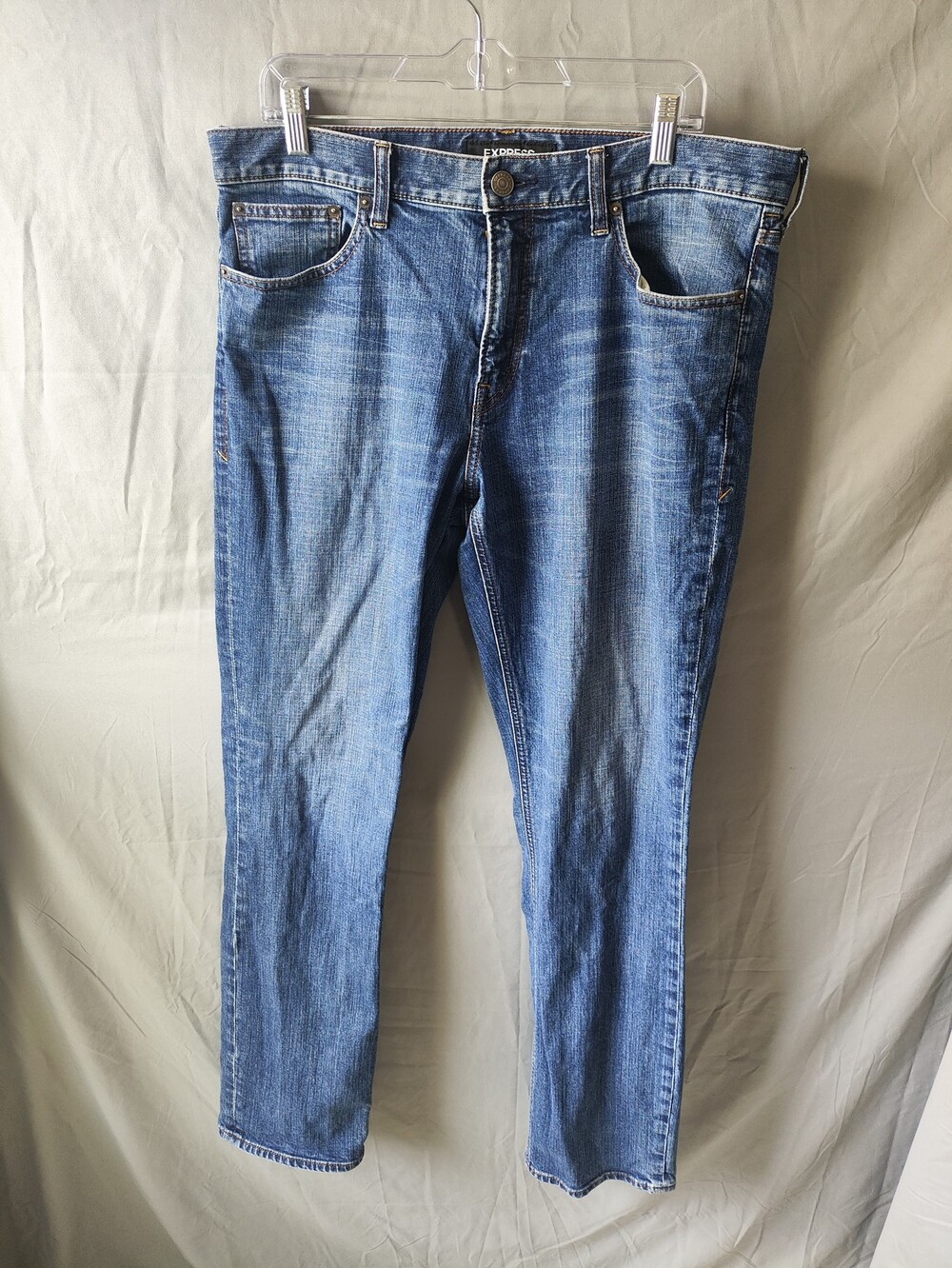 Express Jeans Mens 34x36 Classic Boot Stretch Denim Straight Fit Medium Wash